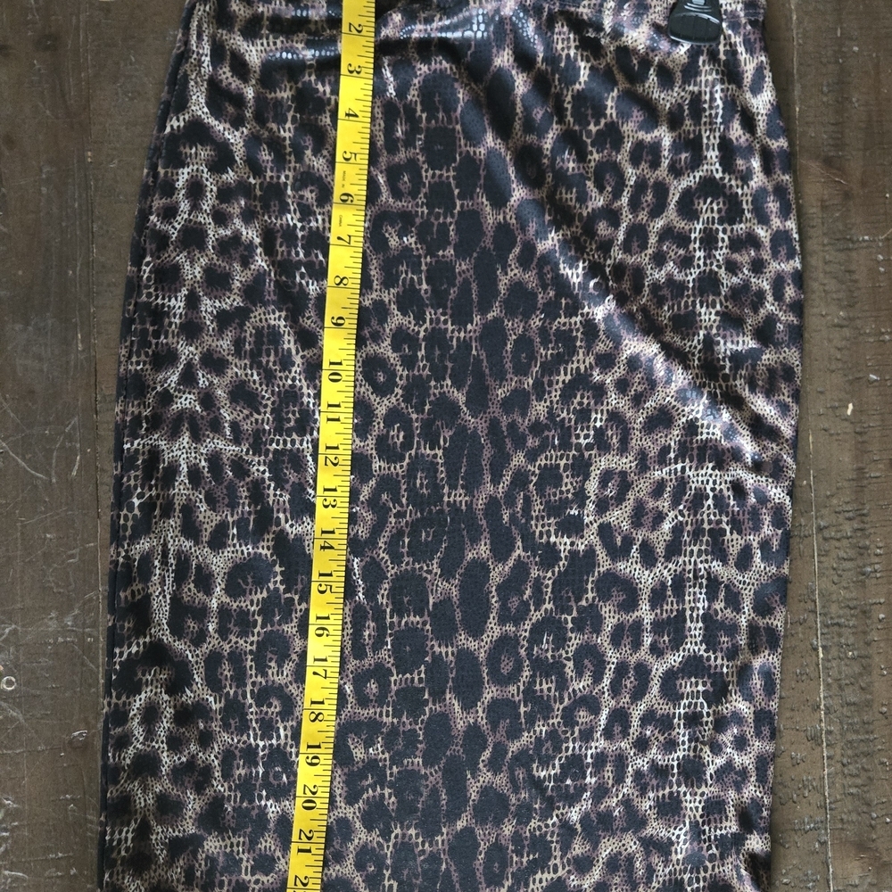 Rampage Leopard Print Midi Skirt XS Stretch Bodycon Y2K Animal Print Pencil - Picture 5 of 6